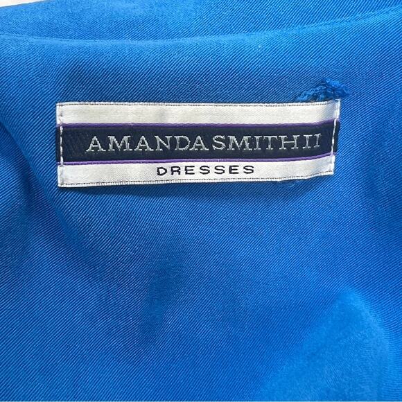 AMANDA SMITH Vintage Double Collar Blue Faux Suede Blazer Women’s SZ 16W - Picture 12 of 16